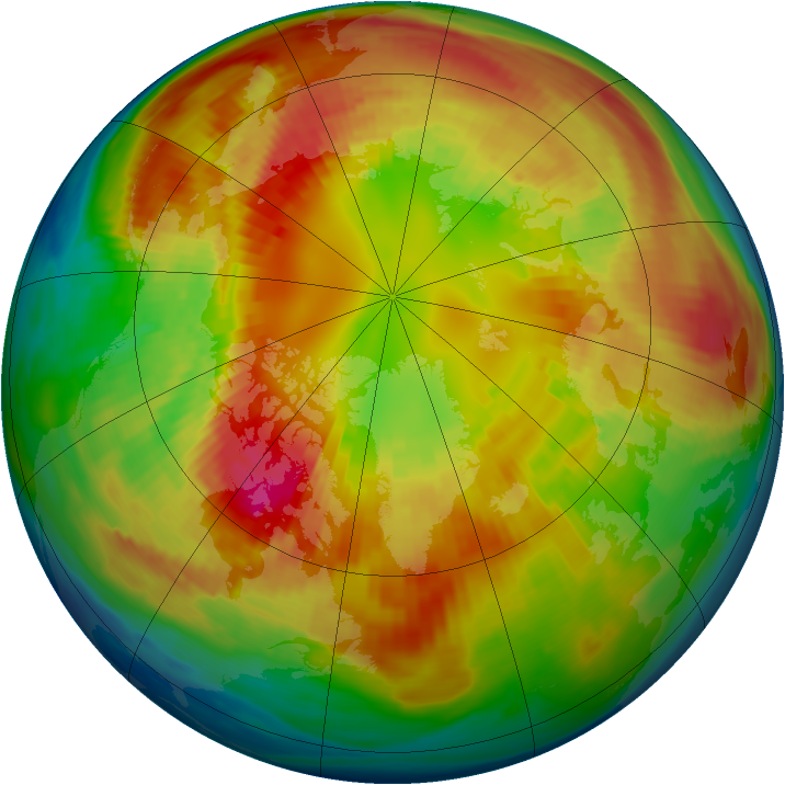 Arctic ozone map for 26 February 1985